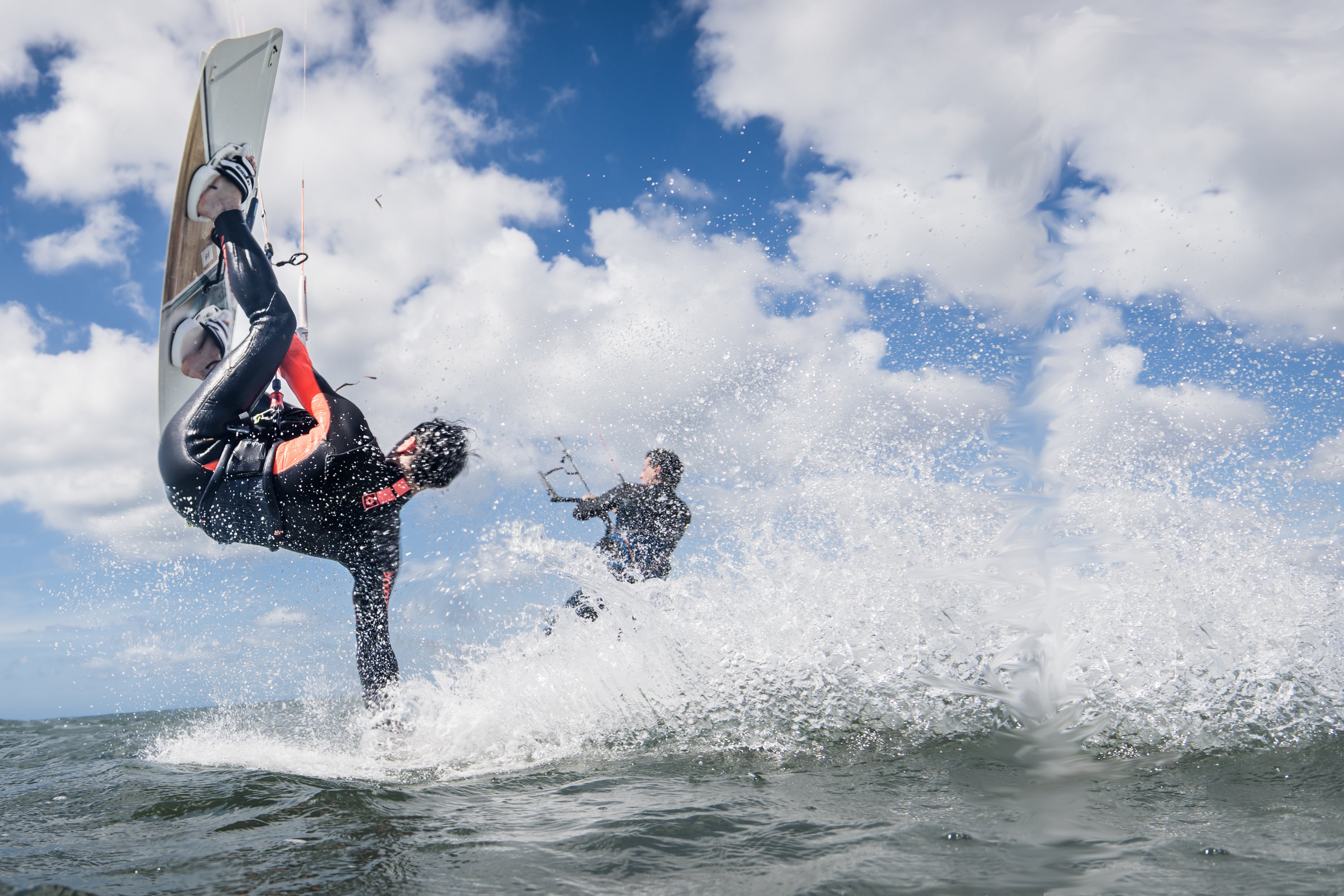 Action picture of the Xenon Boards Rayo 2024 twintip kiteboard board.